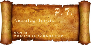 Pacsolay Tercia névjegykártya